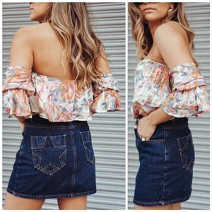 NWOT Wild Honey Star Denim Jean Mini Skirt L